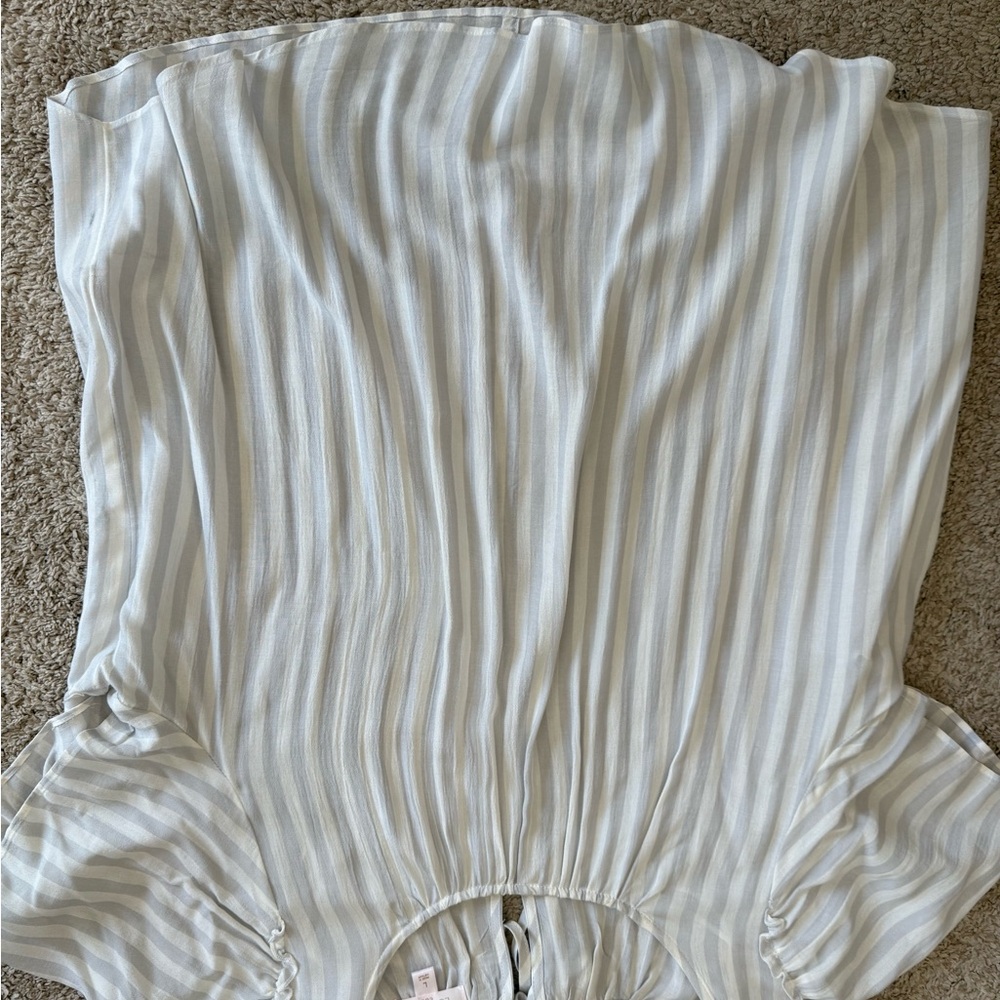 Striped Blouse in Cream and Gray